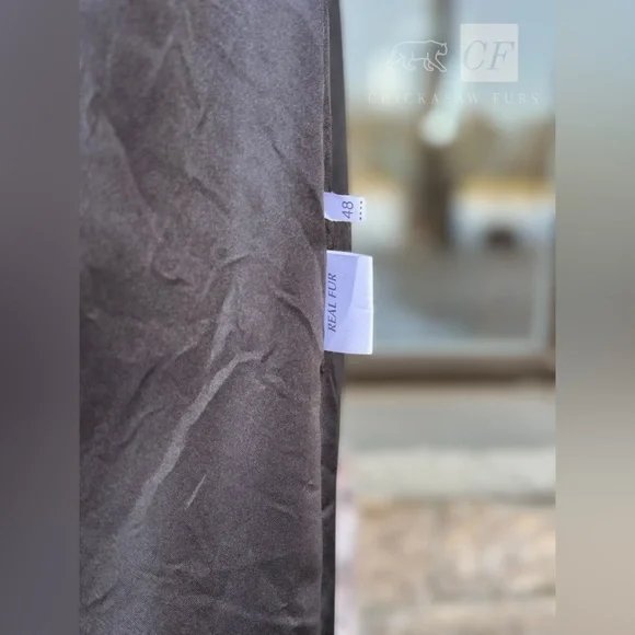 48 Unisex Floor Length Snow Leopard Dyed Fox Fur Coat Real FOX Fur - Picture 12 of 14